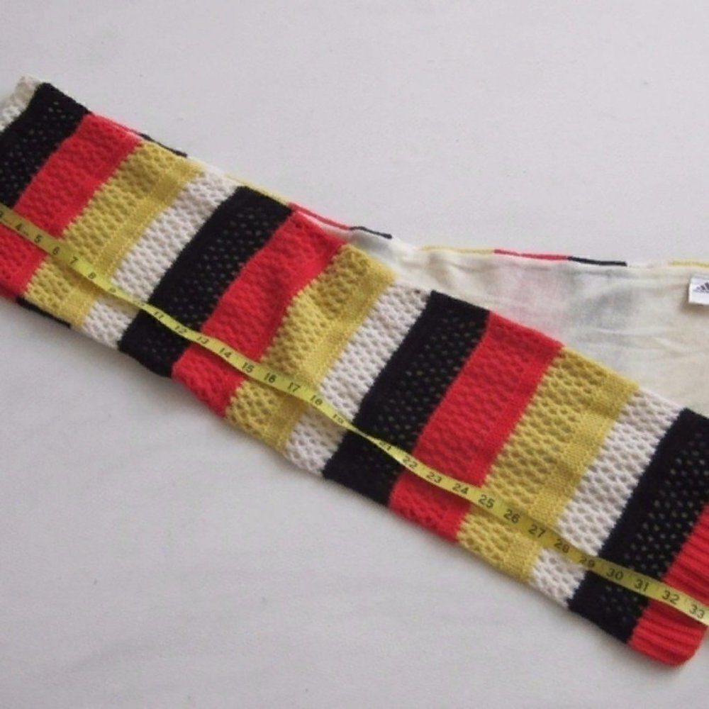 ADIDAS Scarf Unisex Knitted Striped - Picture 2 of 4